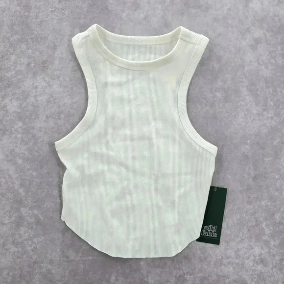 Wild Fable White Ribbed Sleeveless Tank Top XXS - Picture 1 of 4